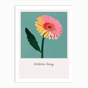 Gerbera Daisy Square Flower Illustration Poster Art Print