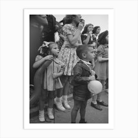 Children Watching Parade Pass By, National Rice Festival, Crowley, Louisiana By Russell Lee Art Print