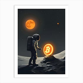 Bitcoin On The Moon 10 Art Print