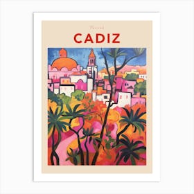 Cadiz Spain Fauvist Travel Poster Art Print