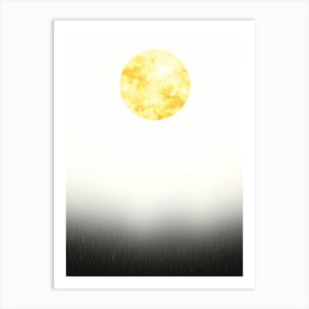 Rainy Day with Moon - Illustration Affiche