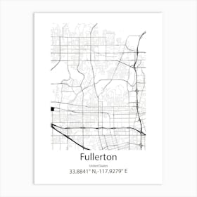 Fullerton,United States Minimalist Map Poster