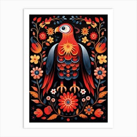 Folk Bird Illustration Falcon 2 Art Print