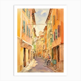 Piacenza, Italy Watercolour Streets 4 Art Print