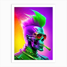 Punk Skull Smoking 2 Art Print