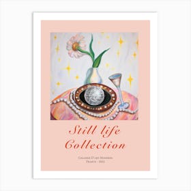 Still Life Collection Disco Ball And Stars Art Print