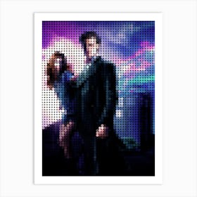 Doctor Who In A Pixel Dots Art Style 1 Art Print