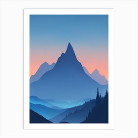 Misty Mountains Vertical Composition In Blue Tone 143 Art Print