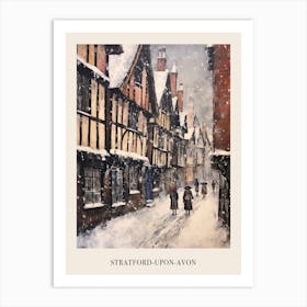 Vintage Winter Painting Poster Stratford Upon Avon United Kingdom Art Print