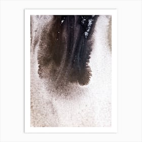 Abstract watercolor black paint background. 1 Art Print