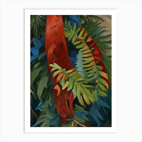 Ribbon Fern Cézanne Style Art Print