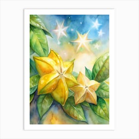 8 Star Fruits Shining Under The Sun Art Print