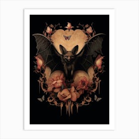 Bat Vintage Illustration 4 Art Print