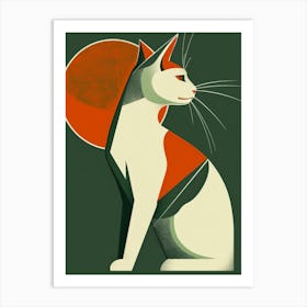 Cat In The Moonlight 5 Art Print