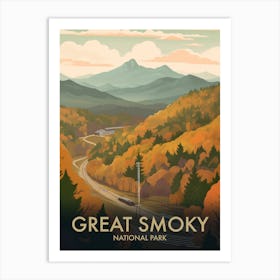 Great Smoky National Park Vintage Travel Poster 1 Art Print