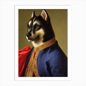 Akita Renaissance Portrait Oil Painting Art Print