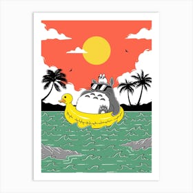 Totoro In Summer Art Print