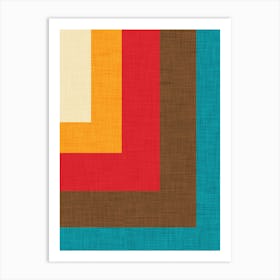 Abstract Mod Cube Beige Art Print