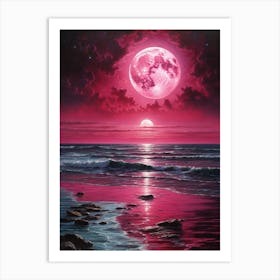 Pink Moon Art Print Art Print