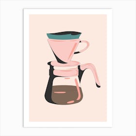 Pink Coffee Pot Art Print