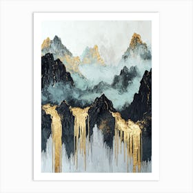 Elbrus In Gold Dreamlike Minimalism Art Print