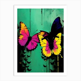 Three Colorful Butterflies Art Print