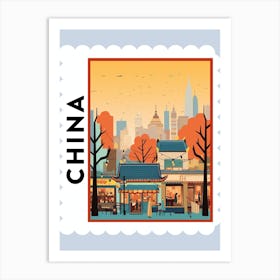 China Travel Stamp Poster Art Print