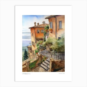 Montepulciano, Tuscany, Italy 2 Watercolour Travel Poster Art Print