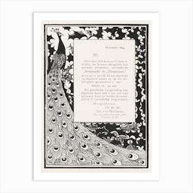 Announcement And Order Card With Peacocks (In Or Before 1894), Theo Van Hoytema Art Print