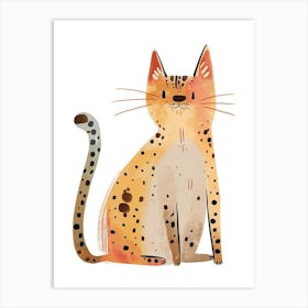 Savannah Cat Clipart Illustration 2 Art Print