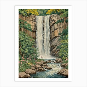 Serene Waterfall Art Print