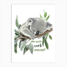 Koala, sleeping Art Print