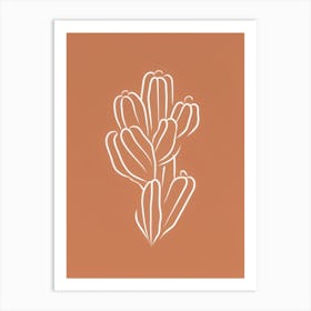 Cactus Line Drawing Cactus 2 Art Print