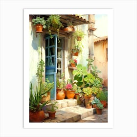 Potted Plants Mediterranean Painting Art Print