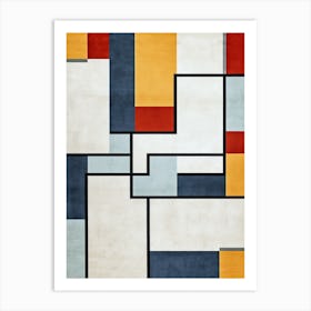 Jazzed-Up Juxtaposition: Abstract Geometry Unleashed Art Print