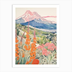 Pico De Orizaba Mexico 3 Colourful Mountain Illustration Art Print