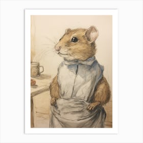 Storybook Animal Watercolour Chipmunk 3 Art Print