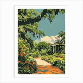 Audubon Park And Zoo Storybook Illustration 4 Art Print