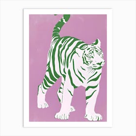 Tiger On Pink 1 Art Print