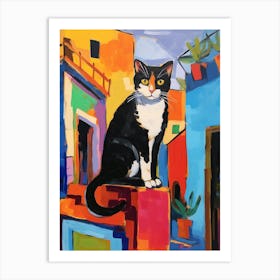 Painting Of A Cat In Essaouira Morocco 2 Art Print