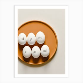 Five Eggs On A Plate Art Print