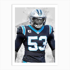 Brian Burns Carolina Panthers Art Print