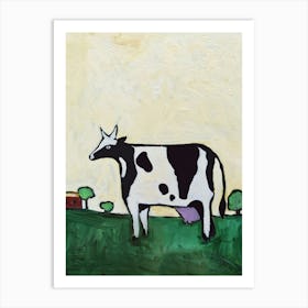 Cow On The Field Art Print