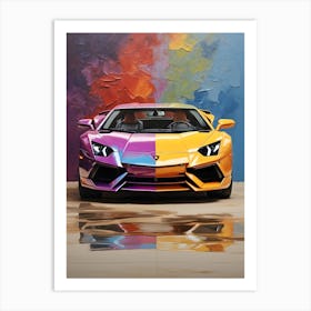 Rainbow Lamborghini Art Print