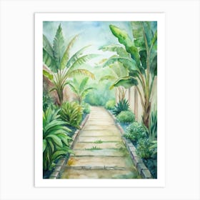 Watercolor Garden Path Art Print