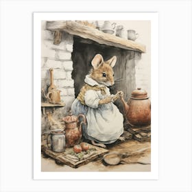 Storybook Animal Watercolour Rat 2 Art Print