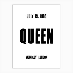 Queen 1985 Concert Poster Art Print