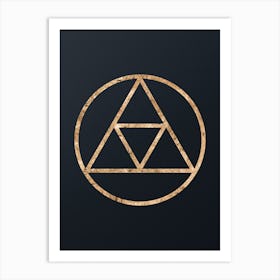 Abstract Geometric Gold Glyph on Dark Teal n.0022 Art Print