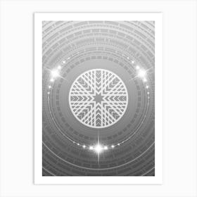 Geometric Glyph in White and Silver with Sparkle Array n.0321 Art Print
