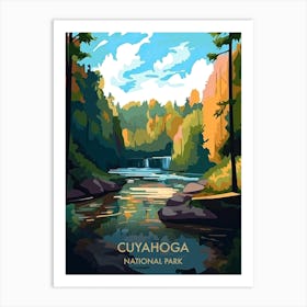 Cuyahoga Lake National Park Travel Poster Illustration Style 2 Art Print